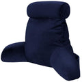 COOLBEBE Reading Pillow for Bed Backrest Pillow for Bed Sitting Up Adult with Arms Grey Back Support Pillow with Headrest & Pockets, Removable Washable Cover and Detachable Neck Roll(Large 27")