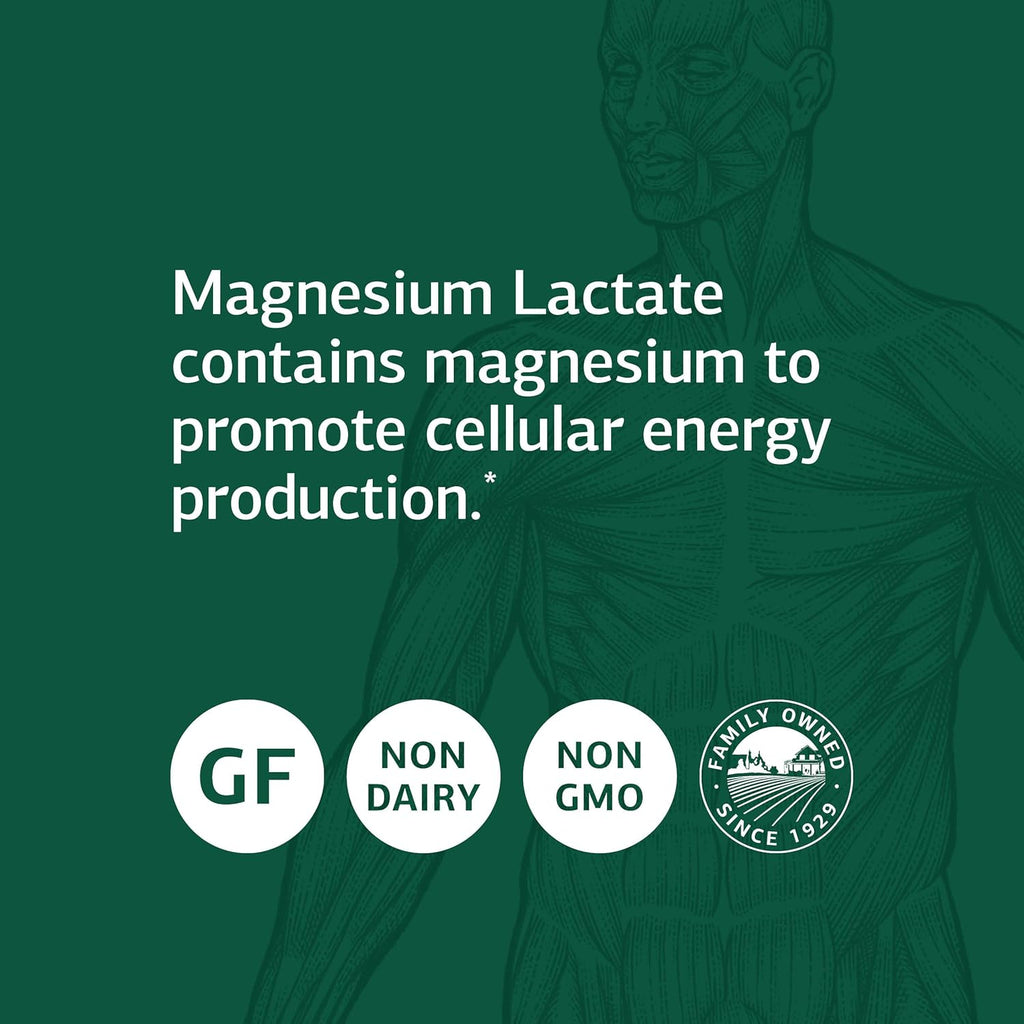 Standard Process Magnesium Lactate Supplement for Muscle & Bone Support, 90 Capsules B287887
