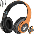 iJoy Bluetooth Headphones Over Ear, Wireless and Wired Foldable Headset Built-in Microphone, FM, Micro SD Card Slot - (Stealth) Adults Kids Men Women - Audifonos Auriculares Inalambricos