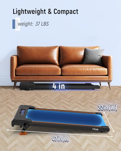 Walking Pad Under Desk Treadmill 2.5HP Quiet Brushless with Remote & App Control E649
