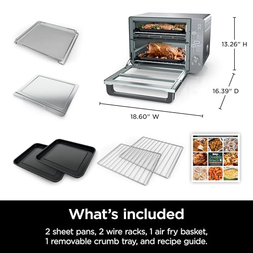 Ninja DCT451 12-in-1 Smart Double Oven with FlexDoor, Stainless Steel P340