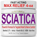 Sciatica Nerve Cream - Maximum Strength Comfort Cream for Feet, Hands, Legs, Toes, Back - Natural Ultra Strength Arnica, MSM, Menthol, Soothing Comfort, Large 8 Oz