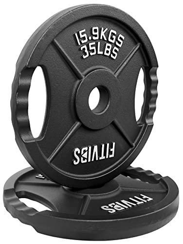 Olympic Cast Iron Weight Plates for Strength Training, Multiple Sizes S1890