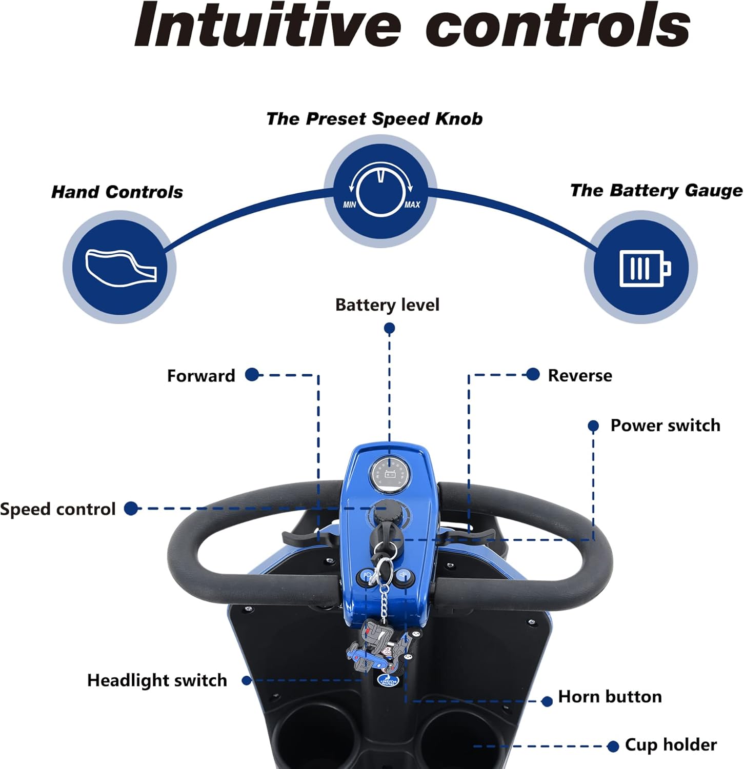 4 Wheel Folding Mobility Scooter for Seniors Adults, 300lbs Capacity, Long Range Battery T68800