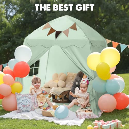 Extra Large Kids Play Tent with Star Lights, Portable & Foldable Teepee B40178