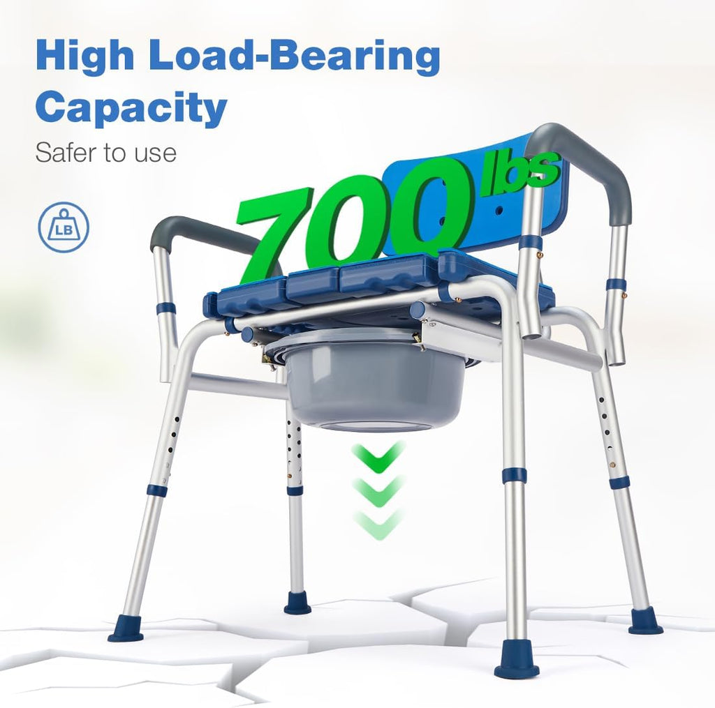 GreenChief 3 in 1 Bariatric Bedside Commode 700LBS, Extra Wide Seat L1271