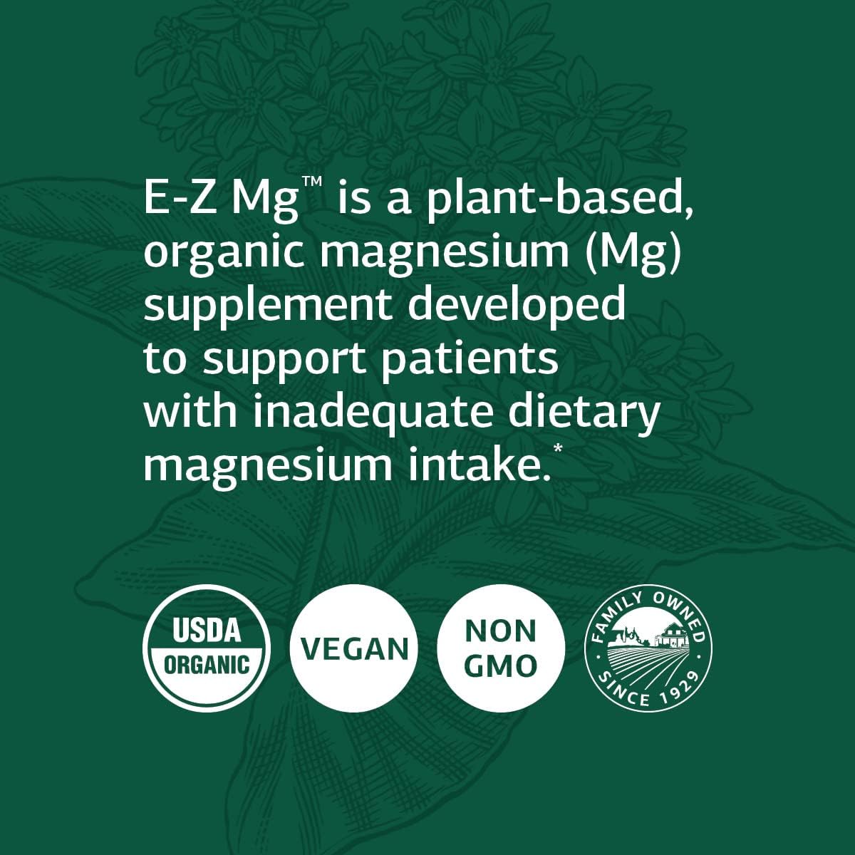 Standard Process E-Z Mg Plant-Based Magnesium Supplement, 180 Tablets P461