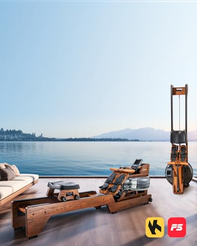 Water Rowing Machine for Home Use, Oak Wood with Bluetooth Monitor G6821