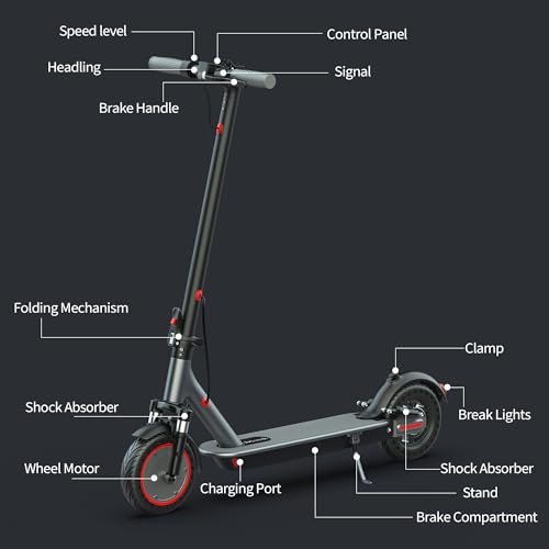 Electric Scooter with Dual Suspension, 8.5" Solid Tires, 350W Motor, Foldable O34056