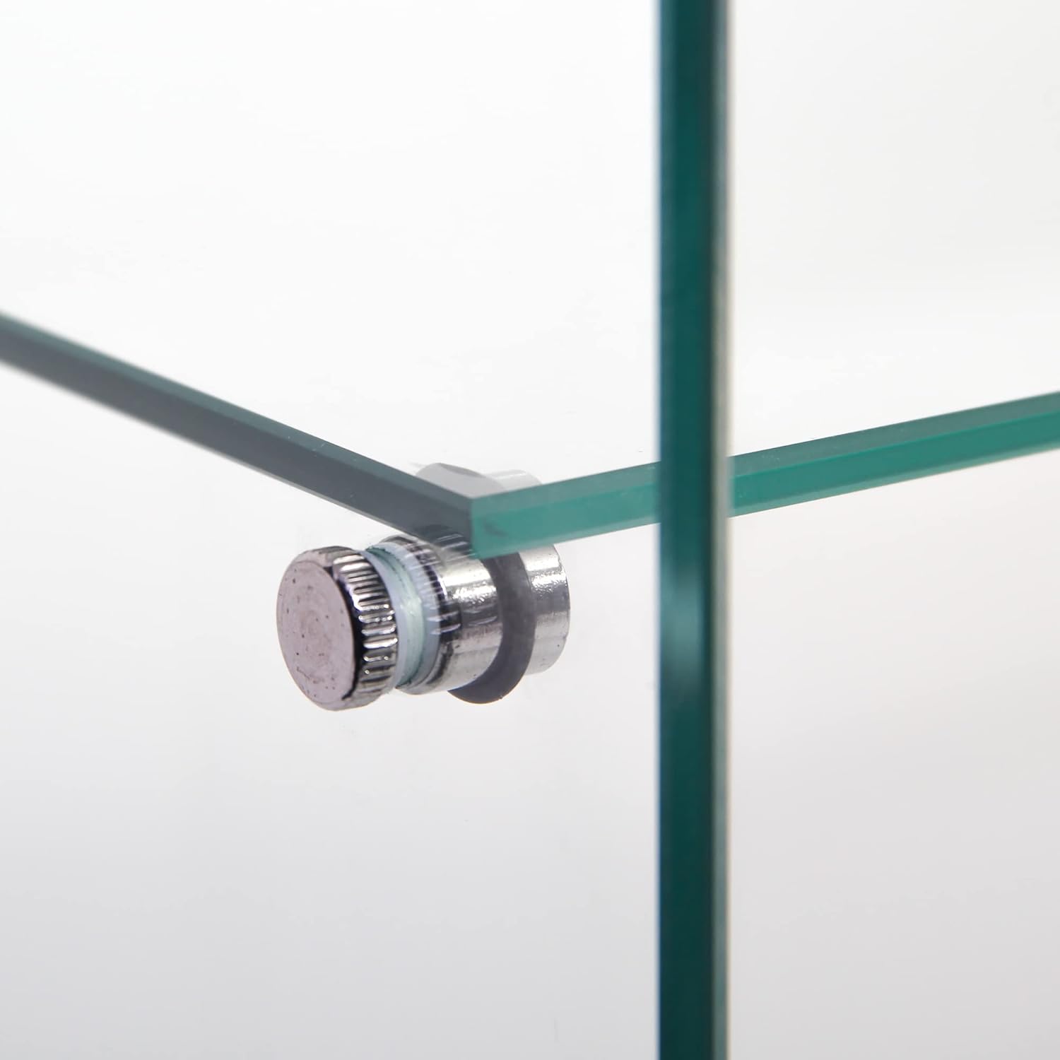 4-Shelf Glass Display Cabinet with Lock, White A99708
