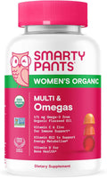 SmartyPants Organic Women's Multivitamin Gummies: Biotin, Methylfolate, Omega 3 (ALA), Vitamin D3, C, Vitamin B12, B6, Vitamin A, K & Zinc, Gluten Free, Vegetarian, 120 Count (30 Day Supply)