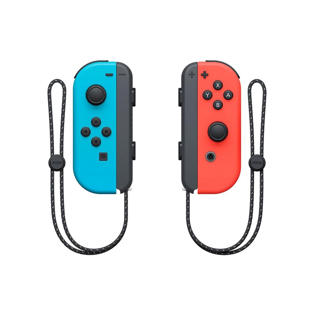 Nintendo Switch OLED Model Neon Red/Blue Accessory Bundle with Extra Joy-Con, Dock, Grips, Straps, Case and Earphones N48223