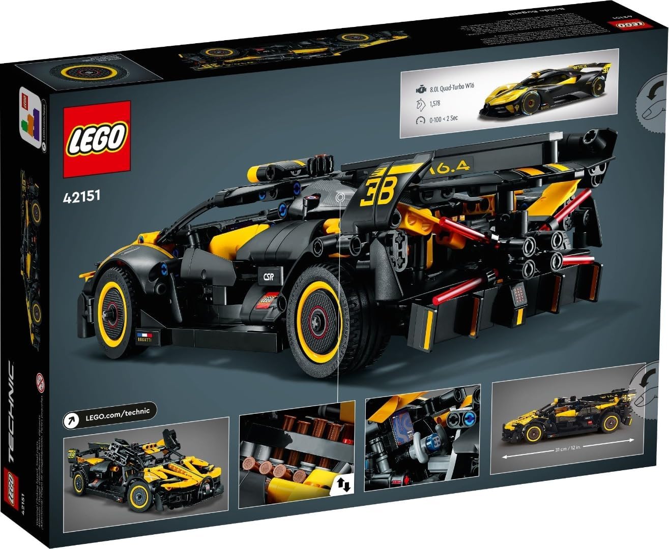 LEGO 42151 Technic Bugatti Racing Car Building Toy for Kids A2068