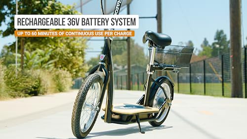 EcoSmart Metro Electric Scooter with Padded Seat and 16" Air-Filled Tires D946