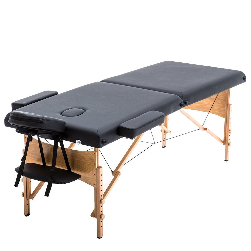 2" Pad 84" Black Massage Table Free Carry Case Bed Spa Facial Best Massage