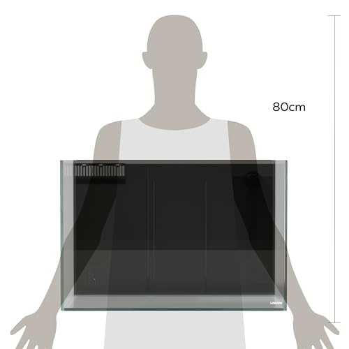 Landen 60P 26.23 Gallon Ultra Clear Rimless Low Iron Aquarium Tank with Rear Filtration Chamber M2475