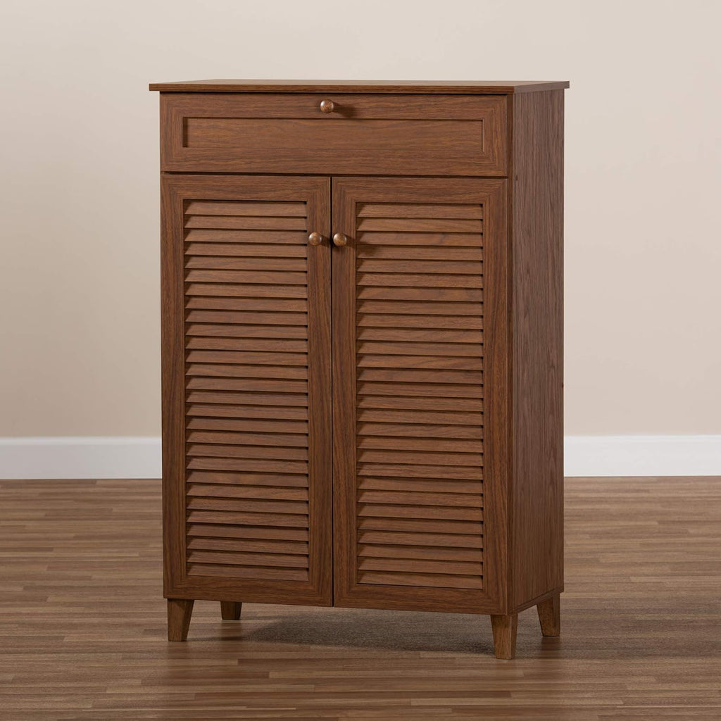 Baxton Studio Shoe Cabinet, Walnut X705466
