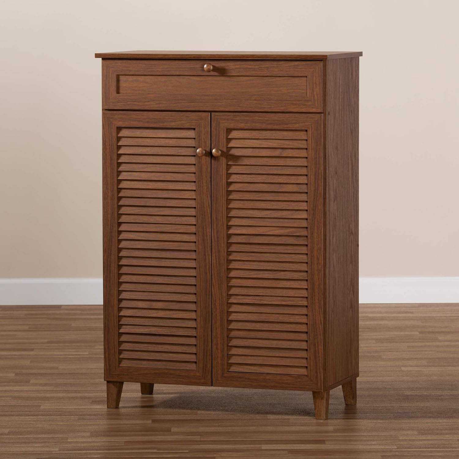 Baxton Studio Shoe Cabinet, Walnut X705466