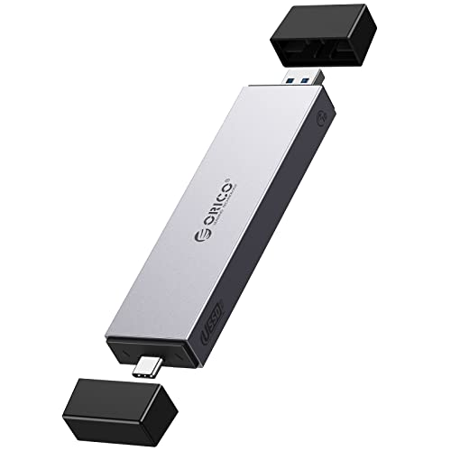 ORICO M.2 NVMe SATA SSD Enclosure Adapter Tool-Free, 10Gbps USB C 3.2 Gen2 PCIe NVMe M-Key, 6Gbps M2 NGFF SATA (B+M Key), Aluminum M2 Case Support UASP for 4TB SSD Size 2230/2242/2260/2280 (M2PJK)