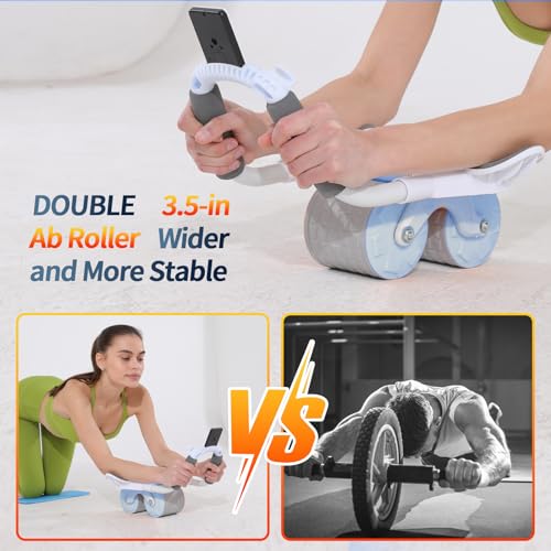 Ab Roller Wheel with Timer & Knee Mat, Home Workout Equipment U107095