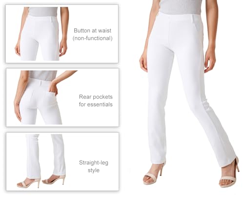 Yogipace Women's Straight Leg Yoga Dress Pants with Belt Loops H62689