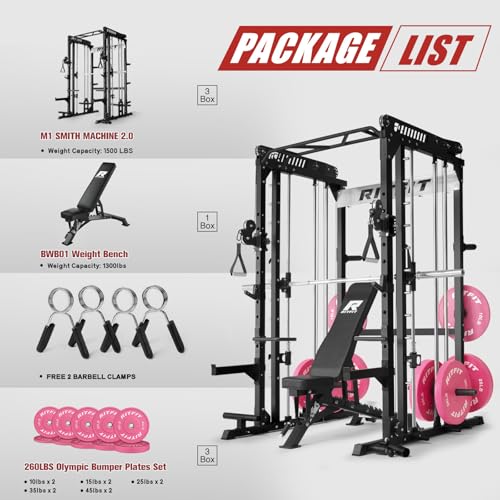 RitFit M1 & M1 Pro Smith Machine with Cable Crossover System for Home Gym Y659852