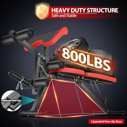 OPPSDECOR Adjustable Weight Bench with Leg Extension and Preacher Curl S467811