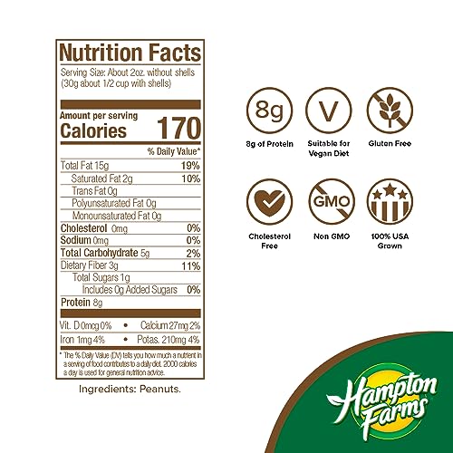 Hampton Farms Jumbo Raw In-Shell Peanuts for Boiling, 24 oz Bag L699563