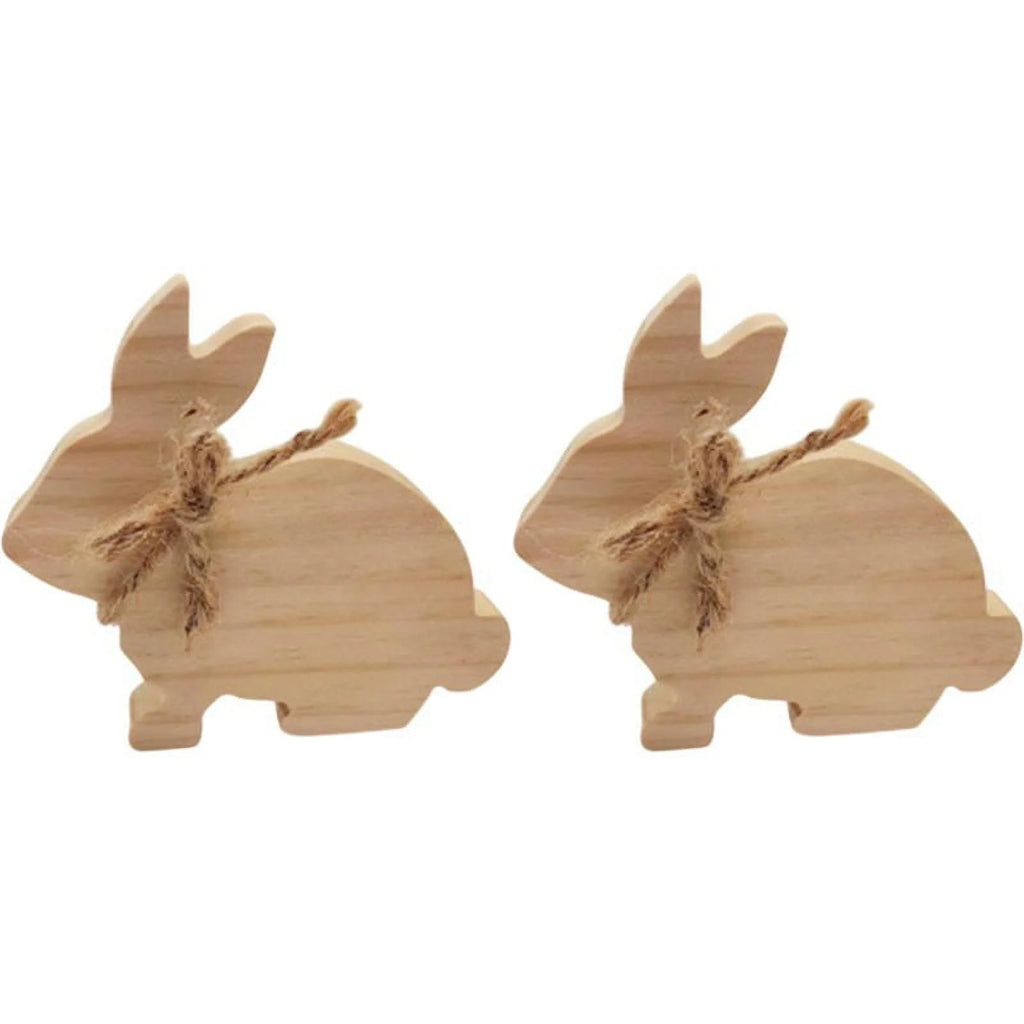 Easter Rabbit Wooden Ornaments 2PCS L247463