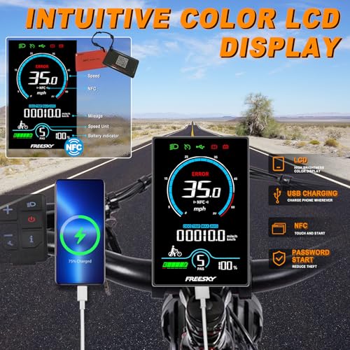 FREESKY Electric Bike for Adults 1600W 48V 20Ah Step-Thru Fat Tire Ebike F761