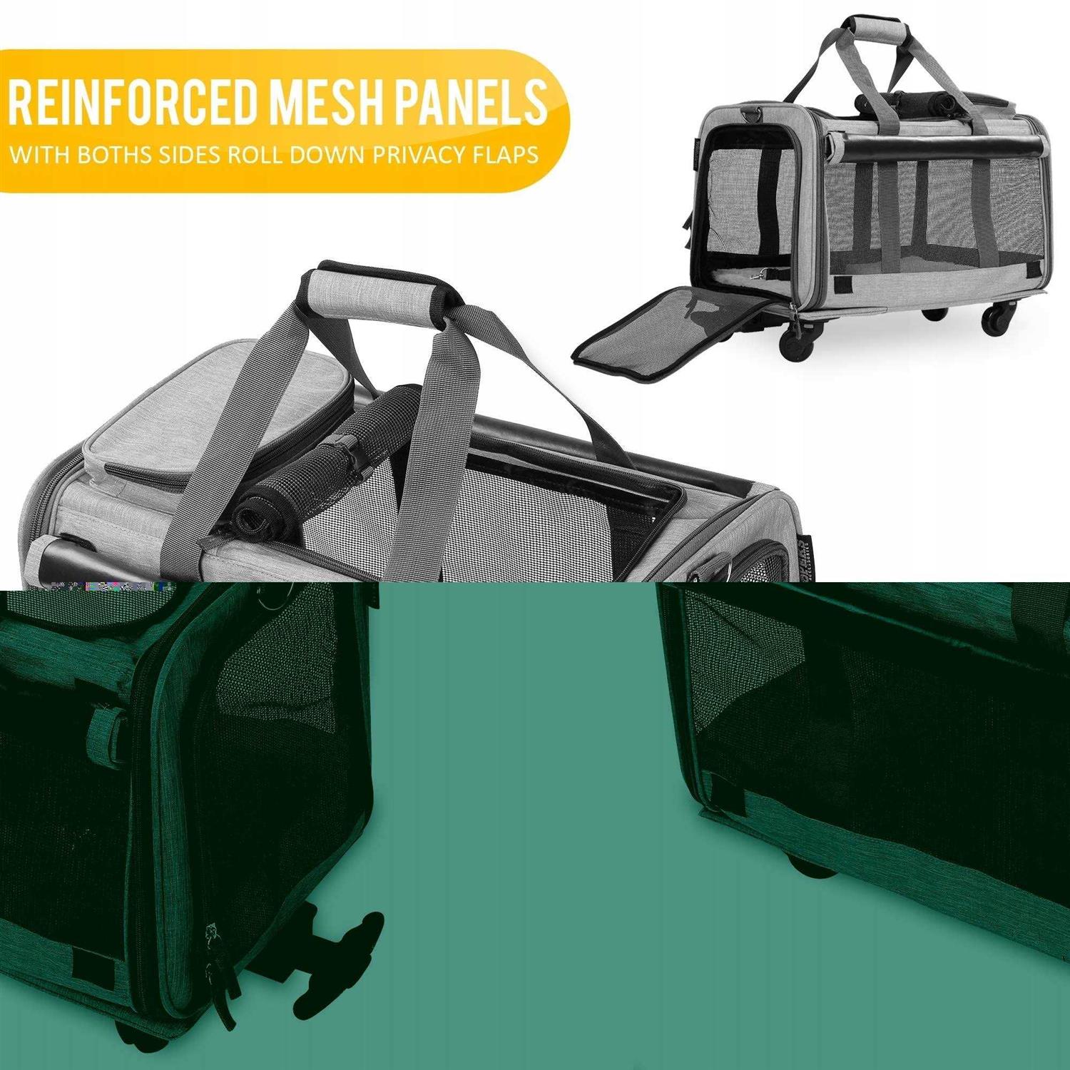 Kopeks Pet Carrier with Detachable Wheels for Small and Medium Dogs Cats I7890