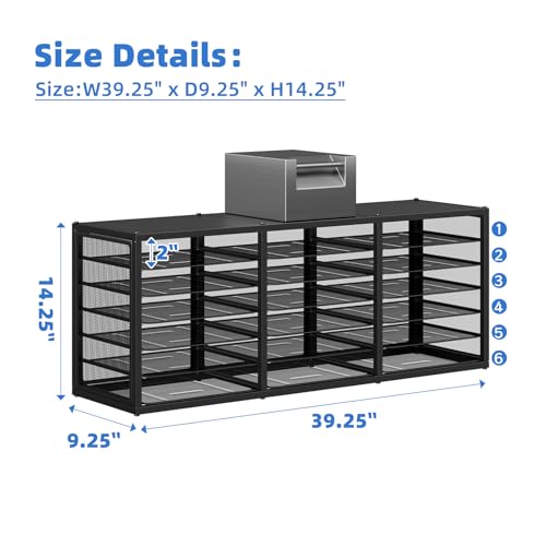 Simple Trending 14 Tier Rolling File Cart with Sliding Trays, Black C4528