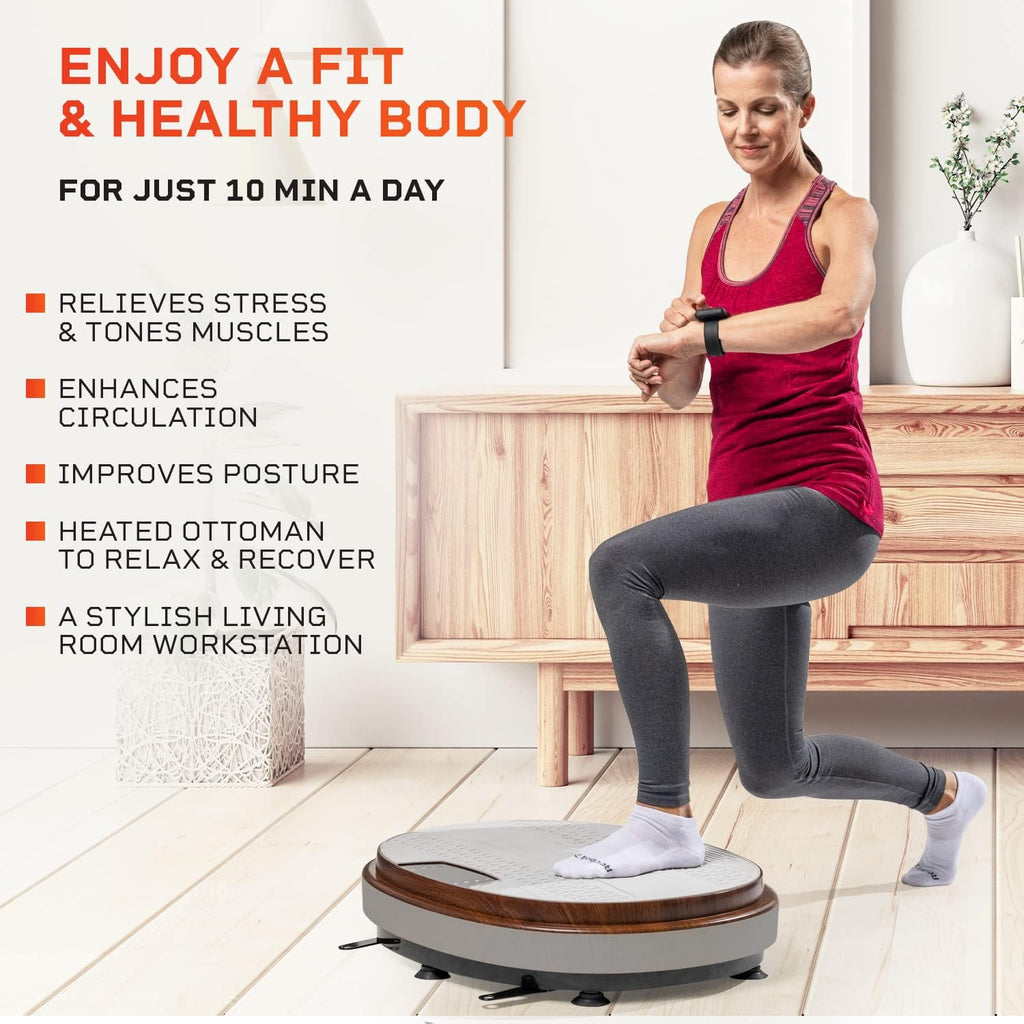 LifePro RelaxaVibe Vibration Plate Exercise Machine with Heated Ottoman R566006