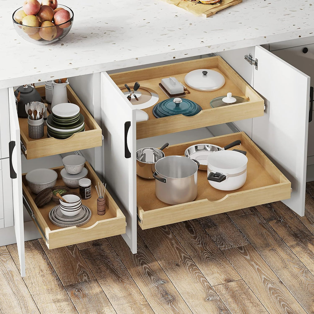 WelFurGeer Pull Out Shelves for Kitchen Cabinets, 32" Wide G57070