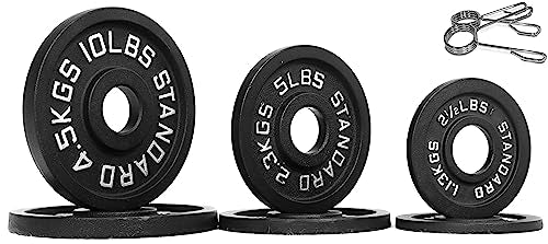 Olympic Cast Iron Weight Plates for Strength Training, Multiple Sizes S1890
