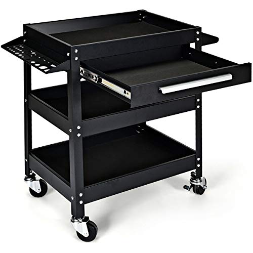 Goplus 3 Tier Rolling Tool Cart with Storage Drawer, 330 LBS Capacity N429792