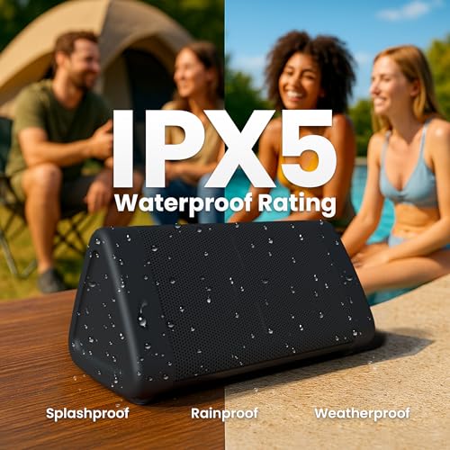 OontZ Angle 3 Portable Bluetooth 5.4 Speaker, IPX5 Water-Resistant, Black V1239