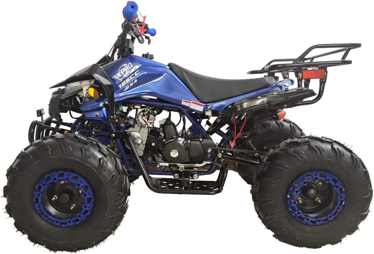 X-PRO Blast 125cc ATV Automatic Transmission with Reverse, LED Headlight, Blue X9020
