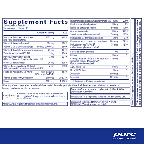 Pure Encapsulations O.N.E. Multivitamin - Once Daily with CoQ10 and Lutein, 60 Capsules G598