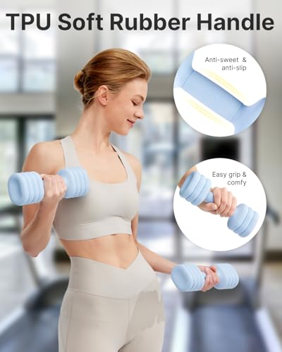 YOTTOY Adjustable Dumbbell Set of 2, 4-in-1 Hand Weights for Women D599