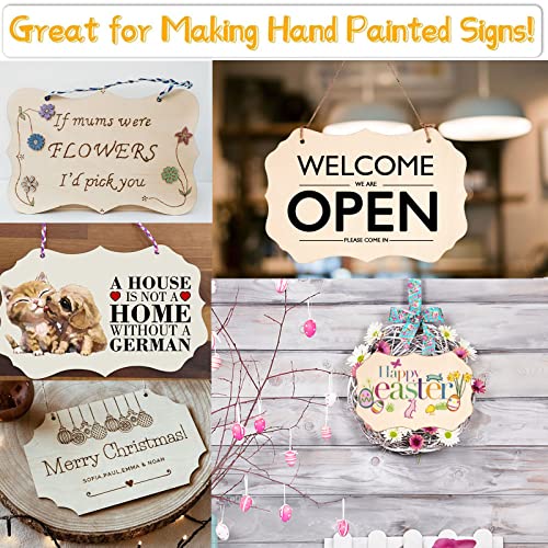 12Pcs Unfinished Wood Slices Rectangle Blank for Crafts, Door Hanger, Painting, 8.8 x 5.7 Inches G43648