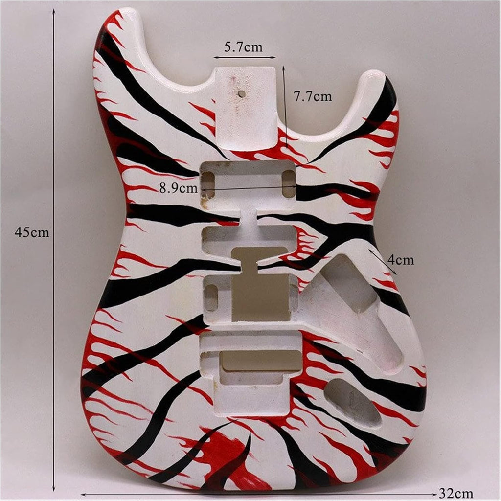 DIY Hand Painted Poplar Wood ST Electric Guitar Body Unfinished M22646