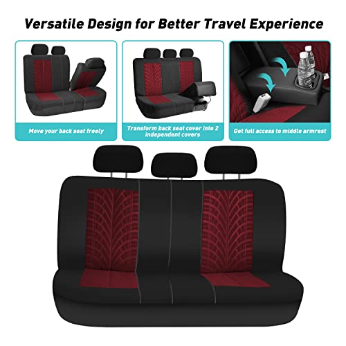 FH Group Car Seat Covers Full Set Gray Cloth Universal Fit Z4838