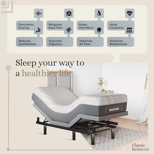 Sven & Son Classic Adjustable Bed Base Split King with Hybrid Spring Mattress I50028