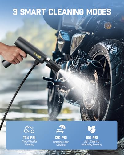 Fanttik NB8 Flip Portable Pressure Washer Gun, Foldable Cordless Sprayer with 5-in-1 Nozzle D681674