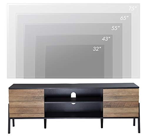 WAMPAT Mid Century Modern TV Stand for TVs Up to 65 Inch, Espresso, 60 inch K14142