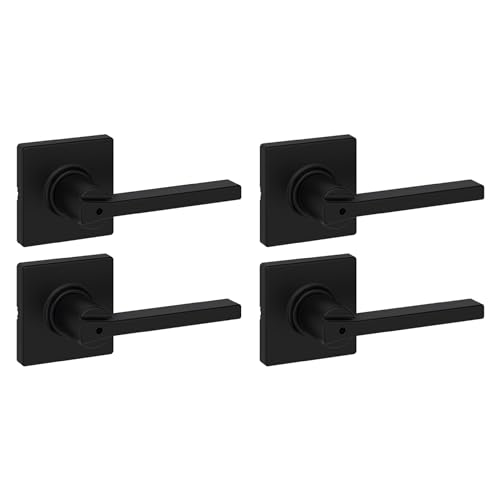 Kwikset Casey Interior Privacy Door Handle with Lock 10 Pack, Matte Black G103018