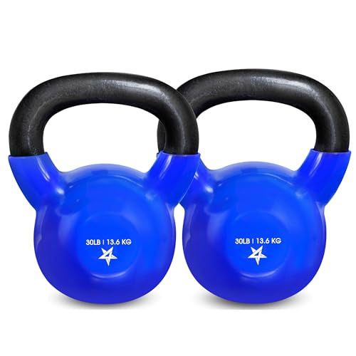 Yes4All 5-100 LB Vinyl Coated Cast Iron Kettlebells M964803