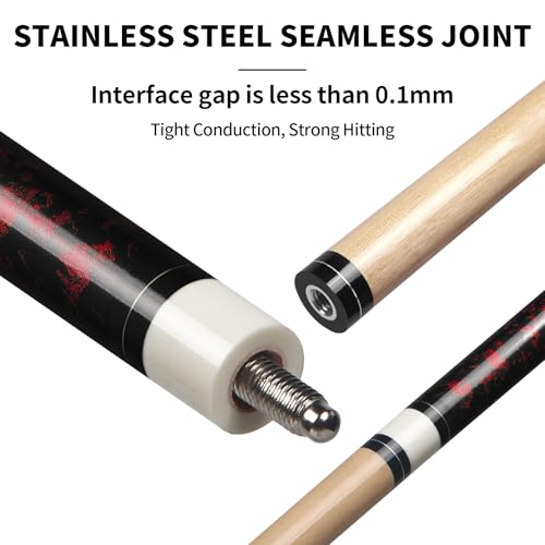 LOTKEY Pool Cue Set of 4 - Canadian Maple 58'' Billiard Sticks with 2 Chalks R905285