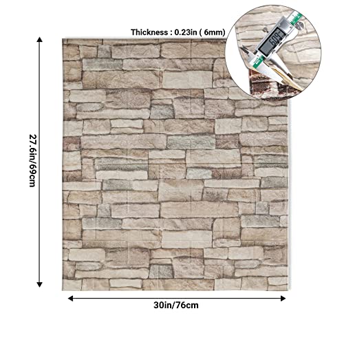 Shikha 3D Wall Panel Faux Stone Self-Adhesive Wallpaper 10 Pack Natural Granite S219